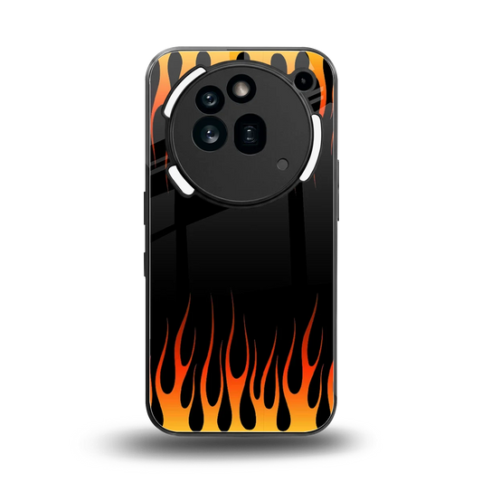 Flames Hot Red back phone cover | glass case for nothing phone 3a pro