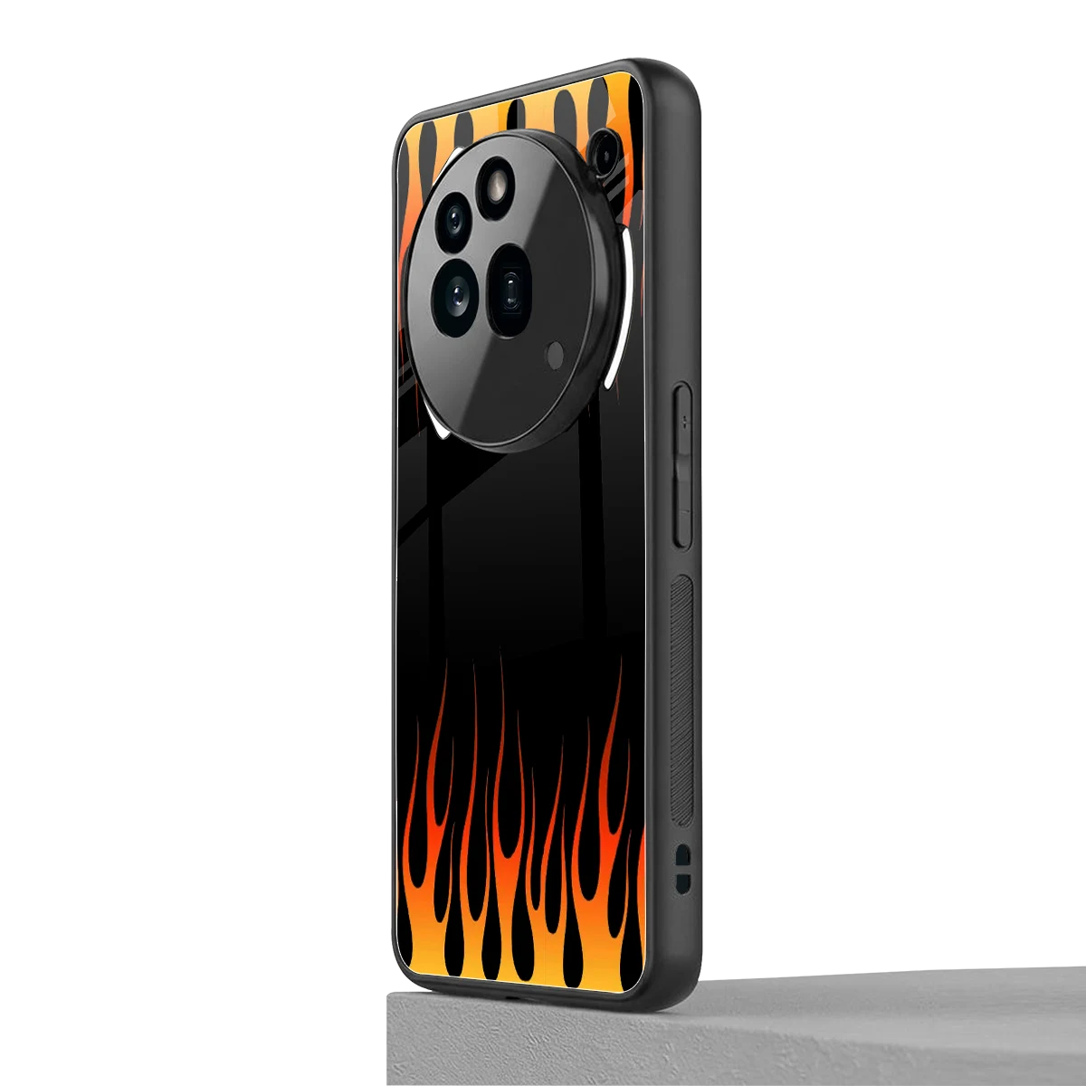 Flames Hot Red nothing phone 3a pro mobile cover | shockproof glass phone case