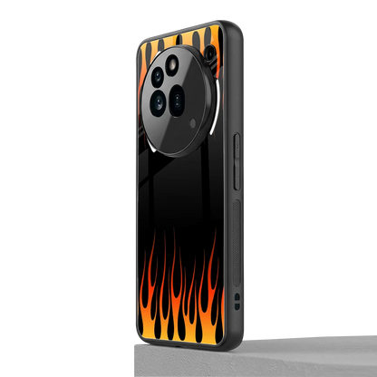 Flames Hot Red nothing phone 3a pro mobile cover | shockproof glass phone case