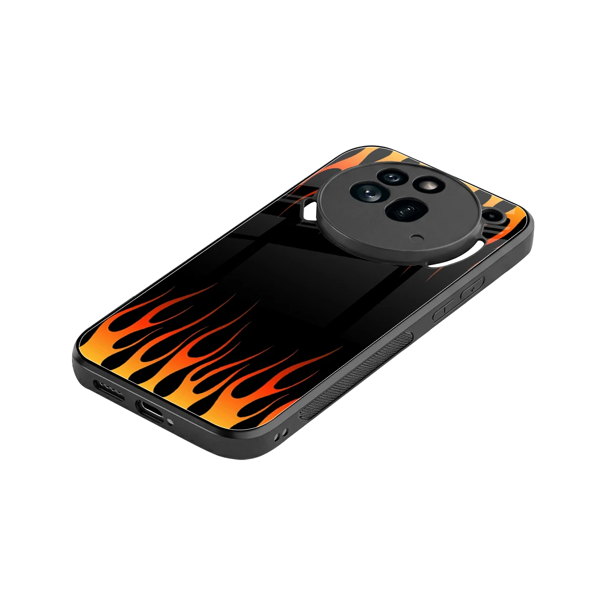 Flames Hot Red stylish phone case for nothing phone 3a pro | glossy glass and slim fit