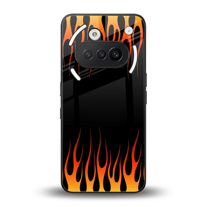 Flames Hot Red back phone cover | glass case for nothing phone 3a