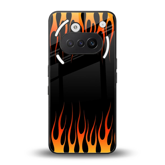 Flames Hot Red back phone cover | glass case for nothing phone 3a