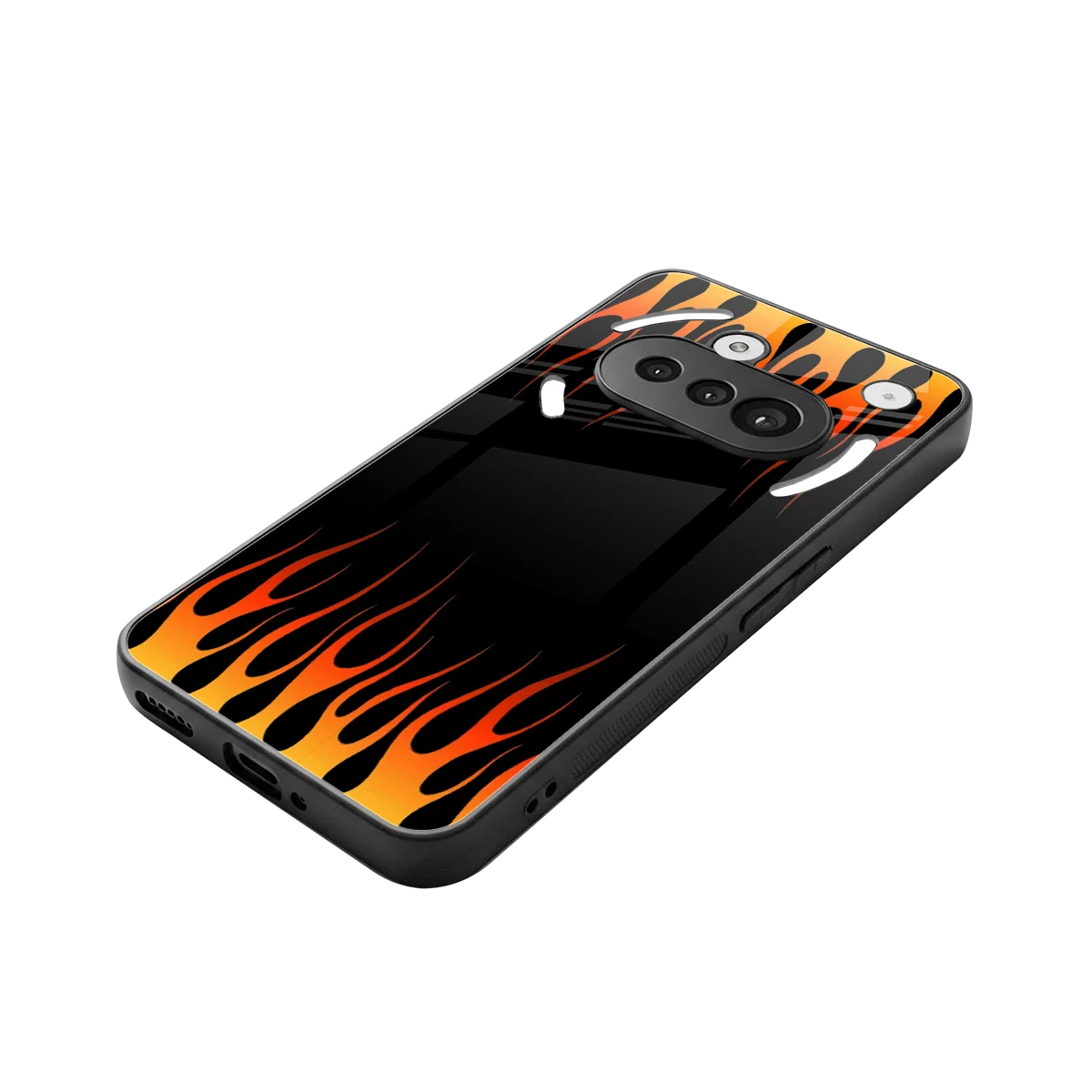 Flames Hot Red stylish phone case for nothing phone 3a | glossy glass and slim fit