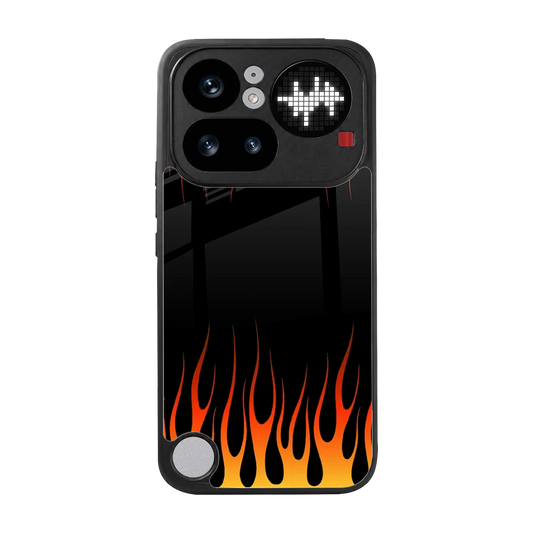 Flames Hot Red back phone cover | glass case for nothing phone 4a pro