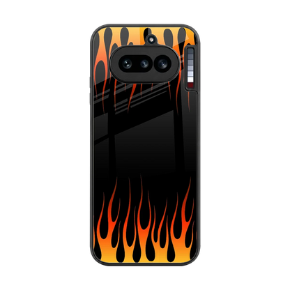 Flames Hot Red back phone cover | glass case for nothing phone 4a