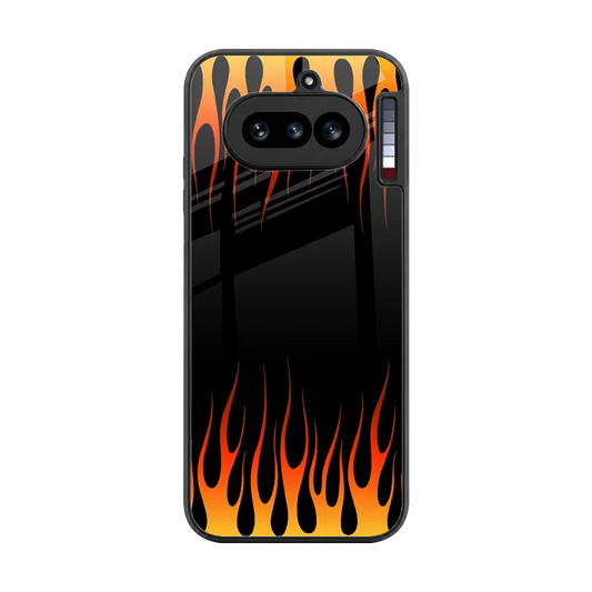Flames Hot Red back phone cover | glass case for nothing phone 4a
