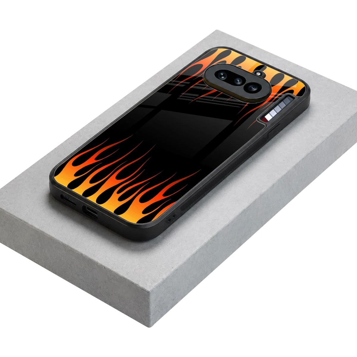 Flames Hot Red stylish phone case for nothing phone 4a | glossy glass and slim fit
