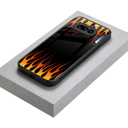 Flames Hot Red stylish phone case for nothing phone 4a | glossy glass and slim fit