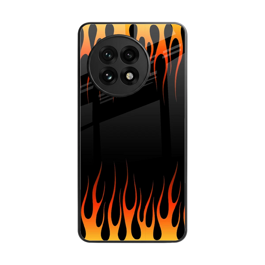 Flames Hot Red back phone cover | glass case for oneplus 13r