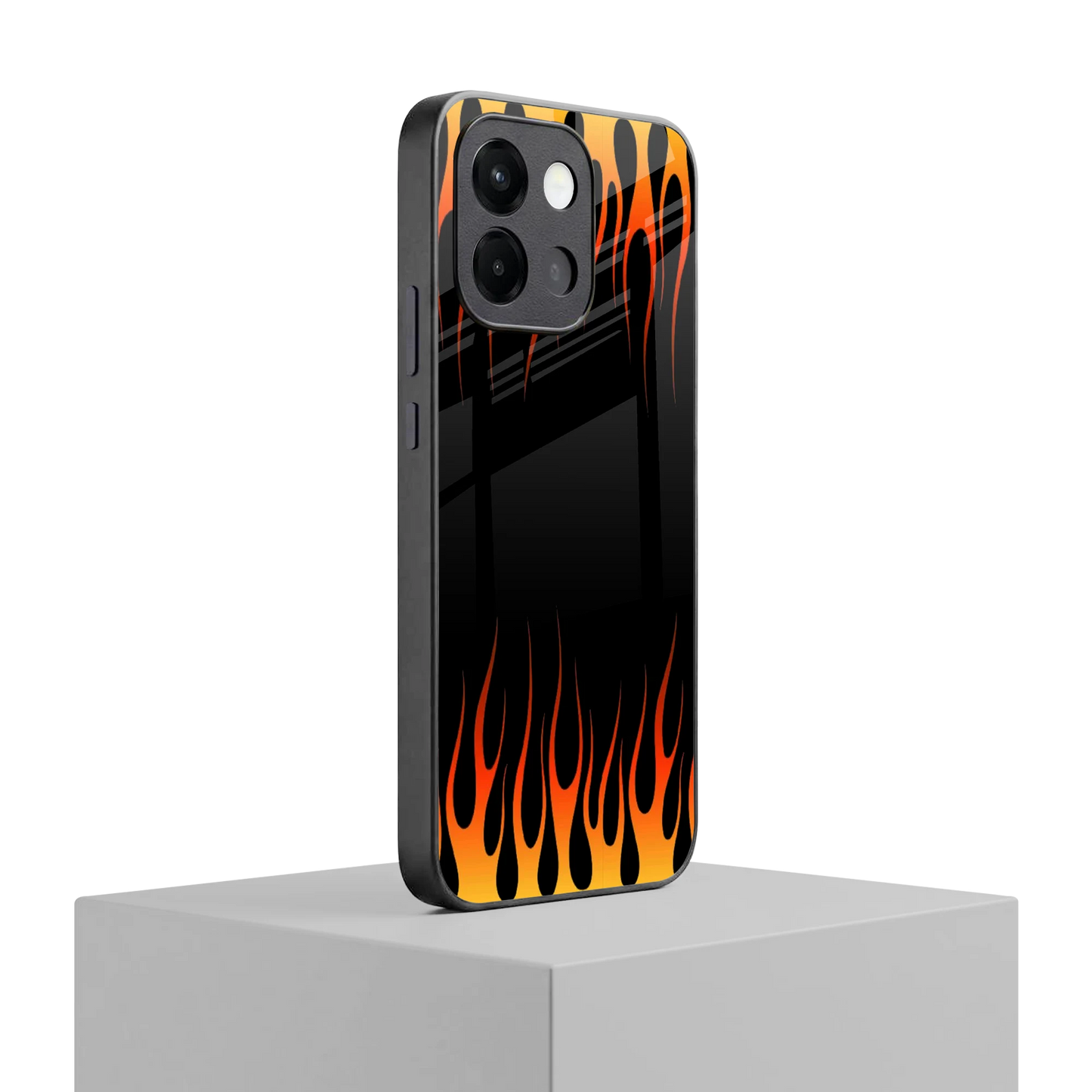 Flames Hot Red oneplus 13s mobile cover | shockproof glass phone case