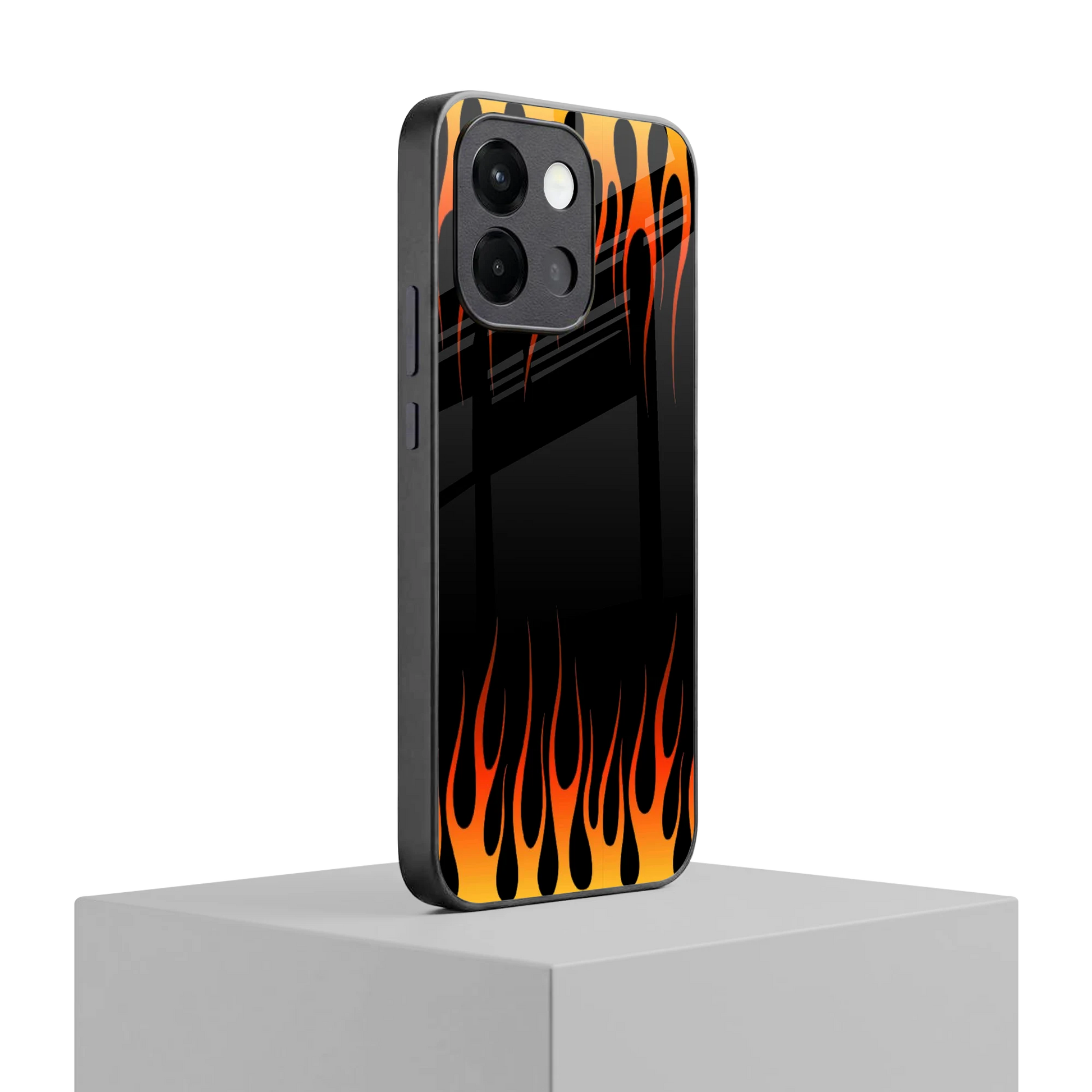 Flames Hot Red oneplus 13s mobile cover | shockproof glass phone case