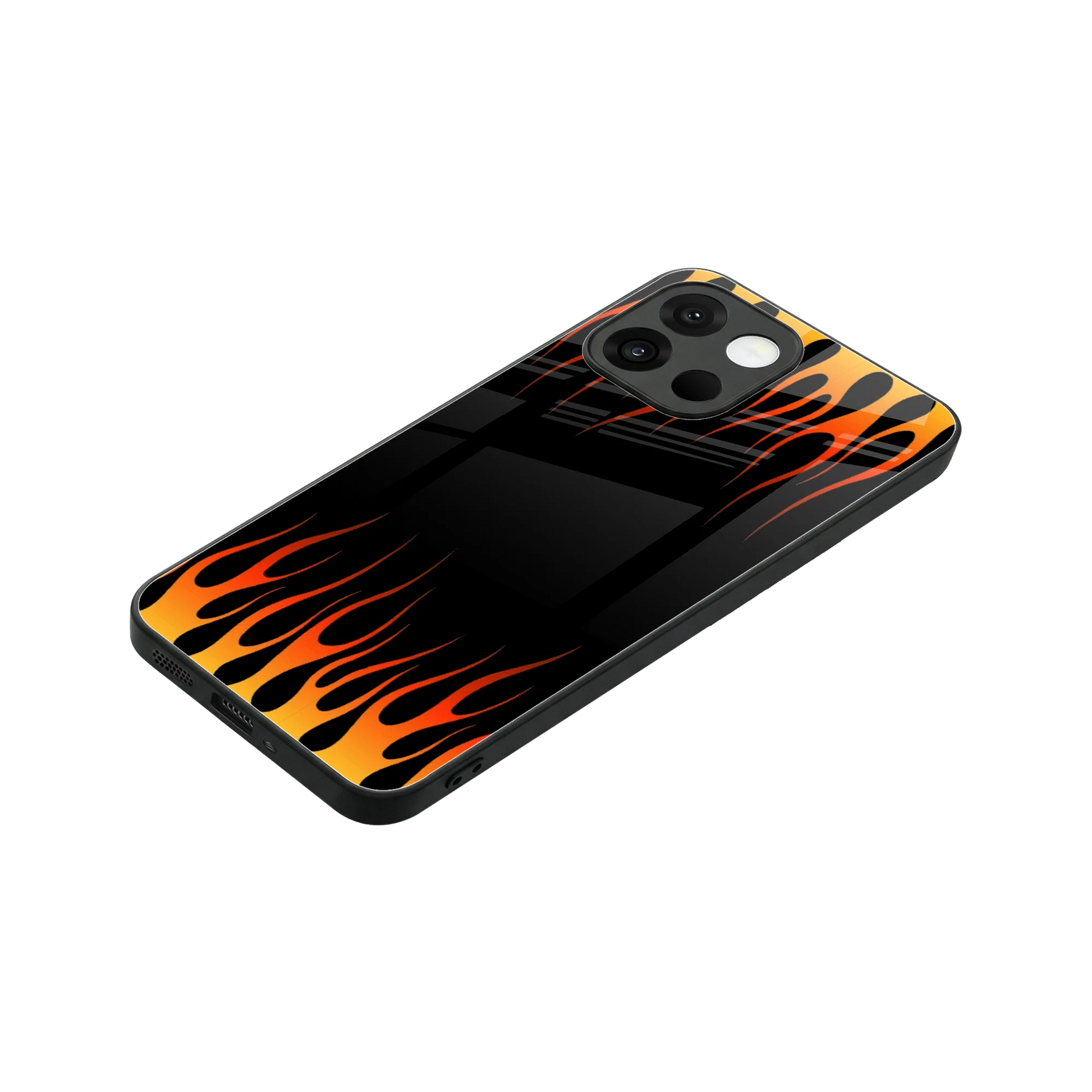 Flames Hot Red stylish phone case for oneplus 13s | glossy glass and slim fit