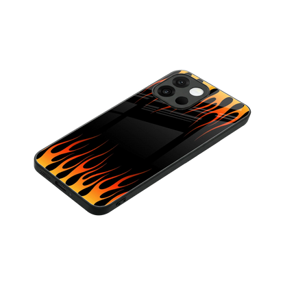 Flames Hot Red stylish phone case for oneplus 13s | glossy glass and slim fit