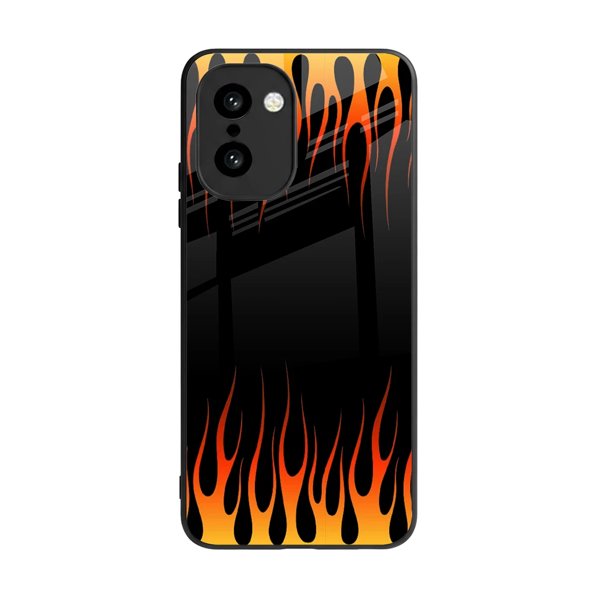 Flames Hot Red back phone cover | glass case for oneplus 15r