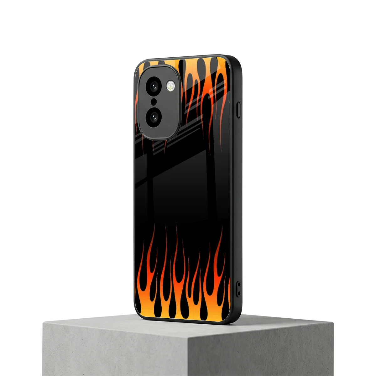 Flames Hot Red oneplus 15r mobile cover | shockproof glass phone case