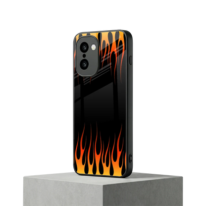 Flames Hot Red oneplus 15r mobile cover | shockproof glass phone case