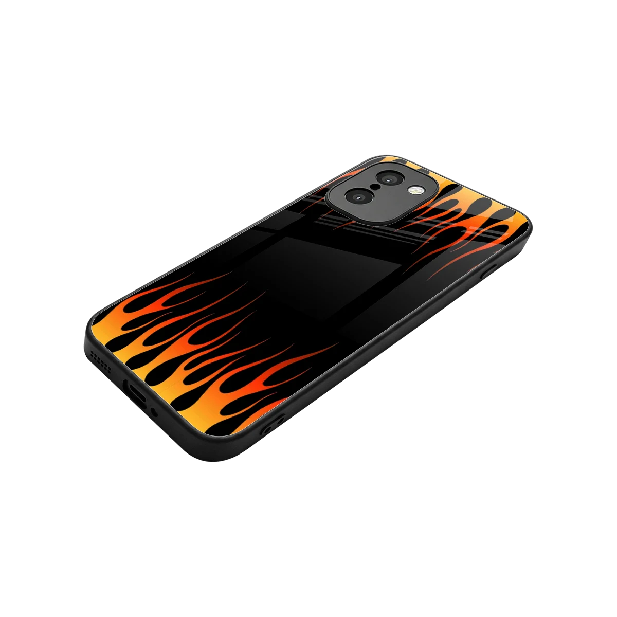 Flames Hot Red stylish phone case for oneplus 15r | glossy glass and slim fit