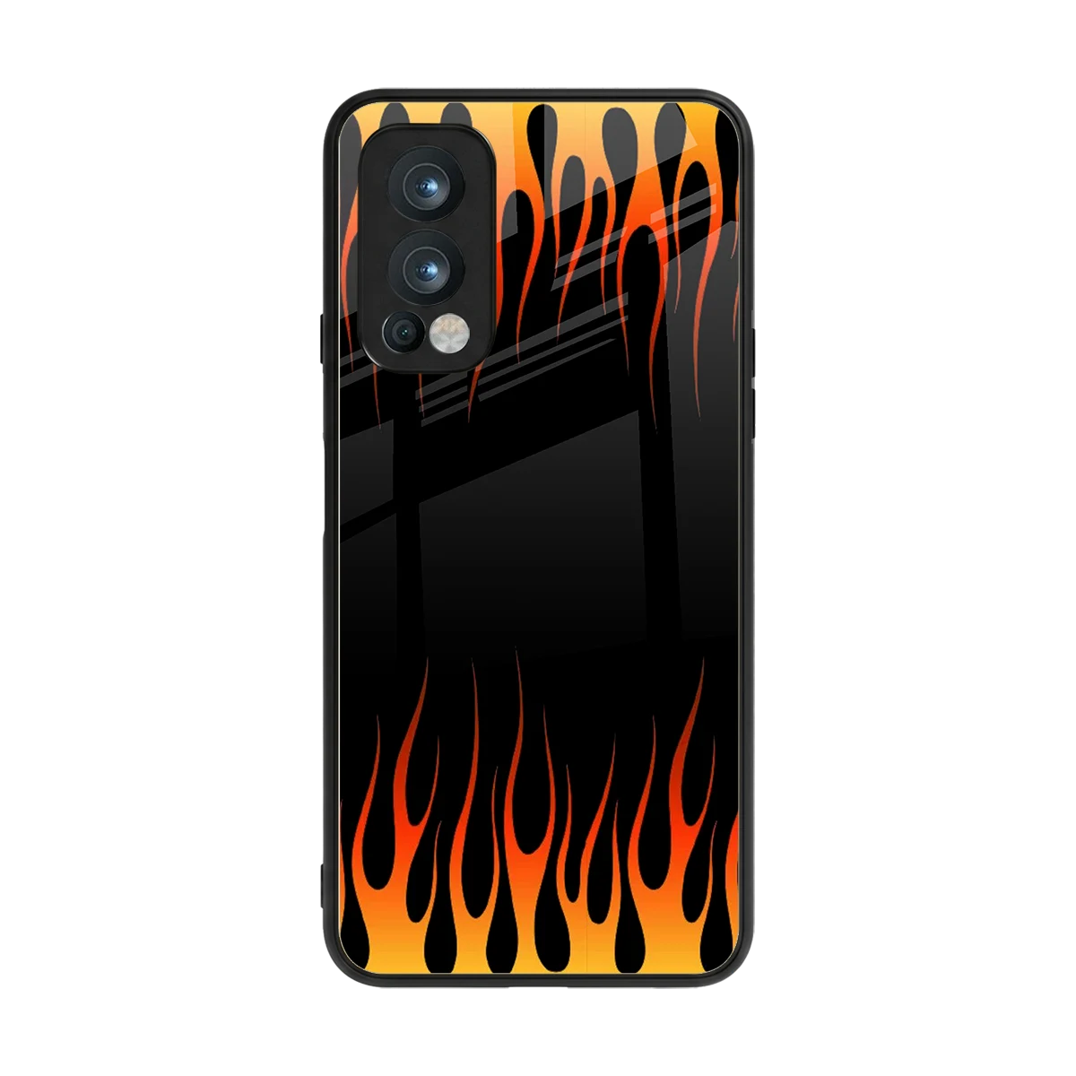 Flames Hot Red back phone cover | glass case for oneplus nord 2