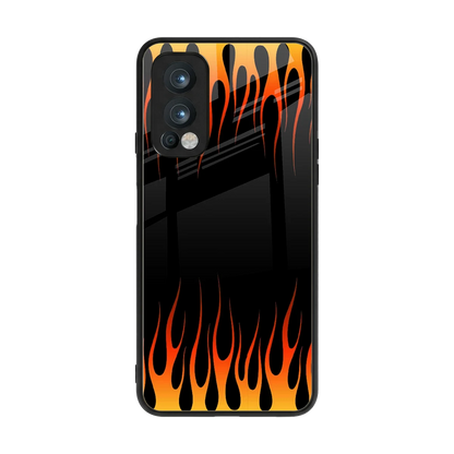Flames Hot Red back phone cover | glass case for oneplus nord 2