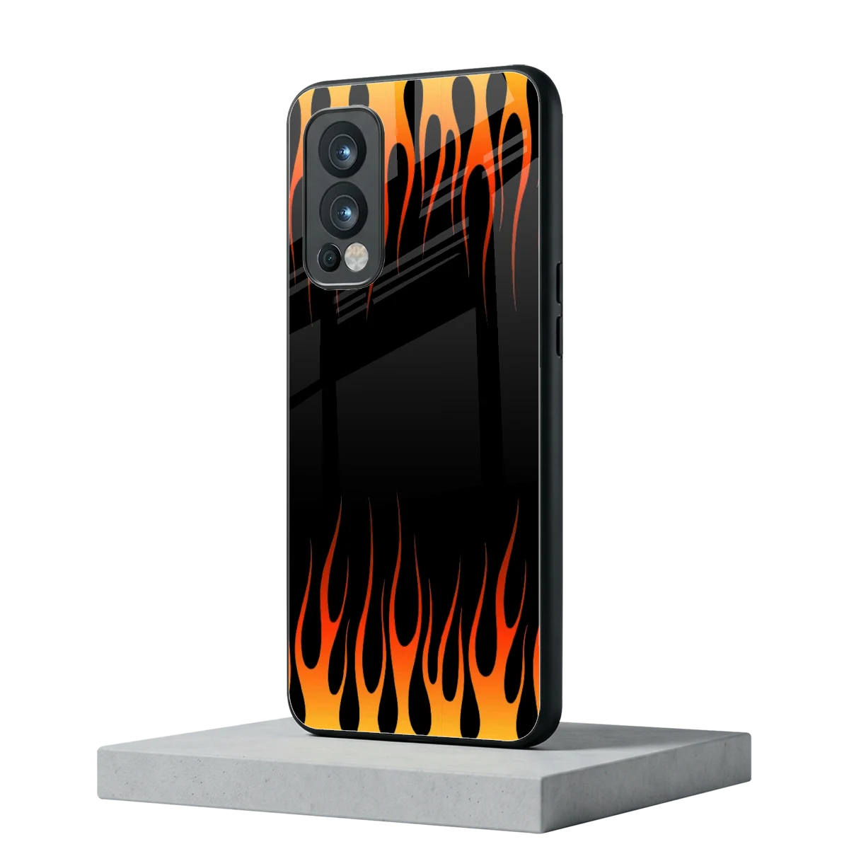 Flames Hot Red oneplus nord 2 mobile cover | shockproof glass phone case