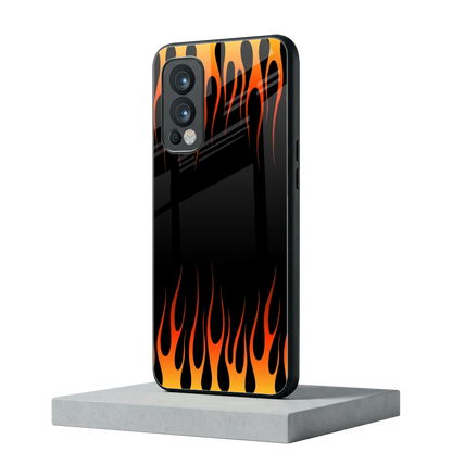 Flames Hot Red oneplus nord 2 mobile cover | shockproof glass phone case