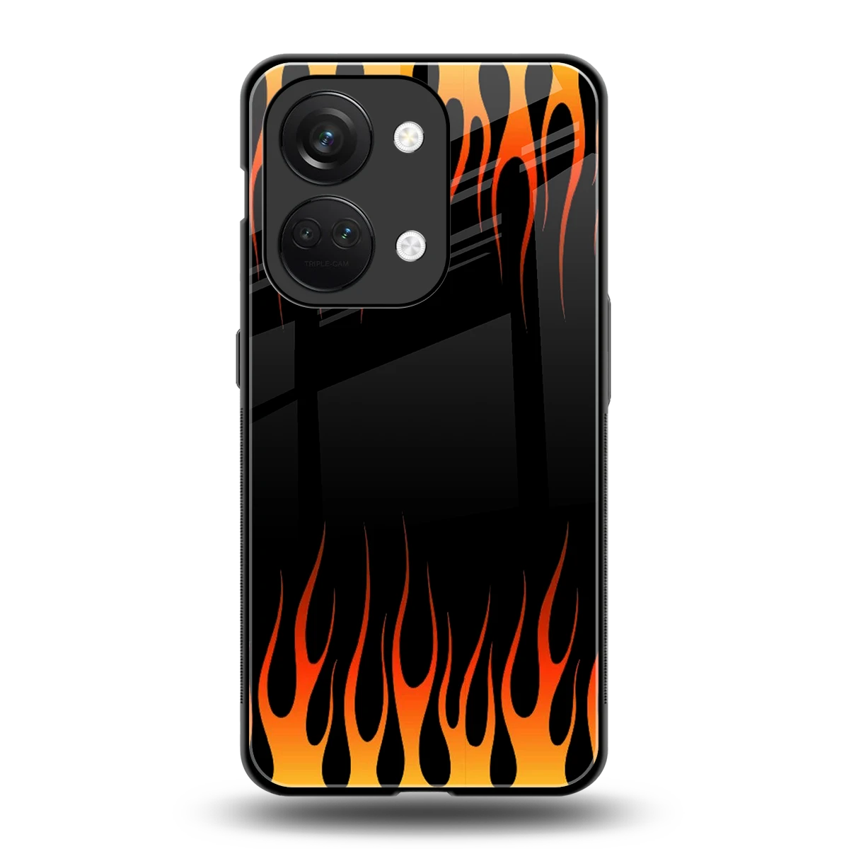 Flames Hot Red back phone cover | glass case for oneplus nord 3