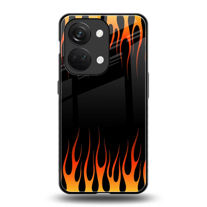Flames Hot Red back phone cover | glass case for oneplus nord 3