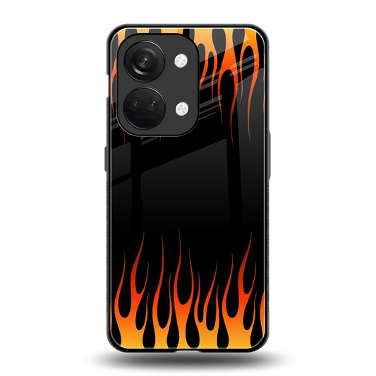 Flames Hot Red back phone cover | glass case for oneplus nord 3