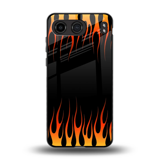 Flames Hot Red back phone cover | glass case for oneplus nord 4
