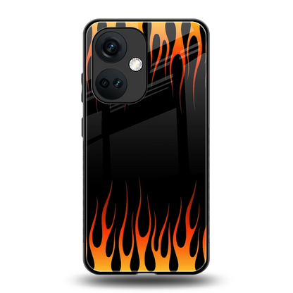 Flames Hot Red back phone cover | glass case for oneplus nord ce 3