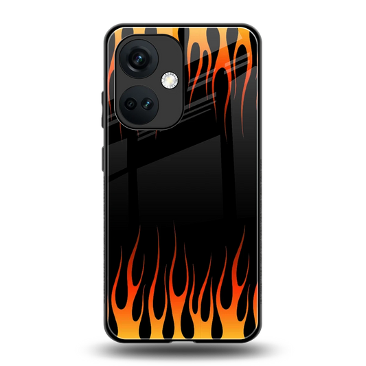 Flames Hot Red back phone cover | glass case for oneplus nord ce 3