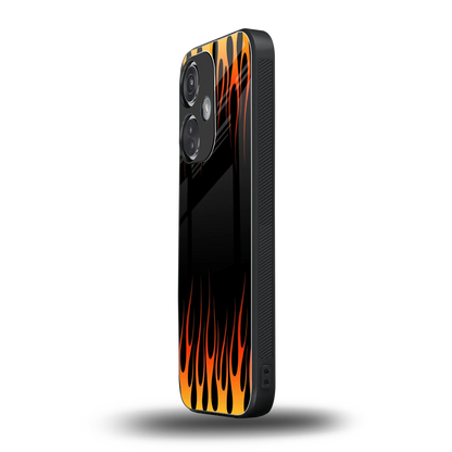 Flames Hot Red oneplus nord ce 3 mobile cover | shockproof glass phone case