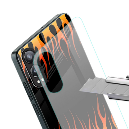Flames Hot Red stylish phone case for oneplus nord ce 4 lite | glossy glass and slim fit