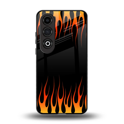 Flames Hot Red back phone cover | glass case for oneplus nord ce 4