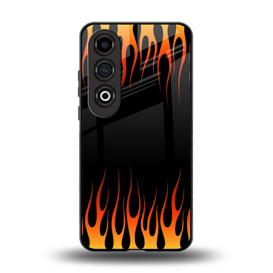 Flames Hot Red back phone cover | glass case for oneplus nord ce 4