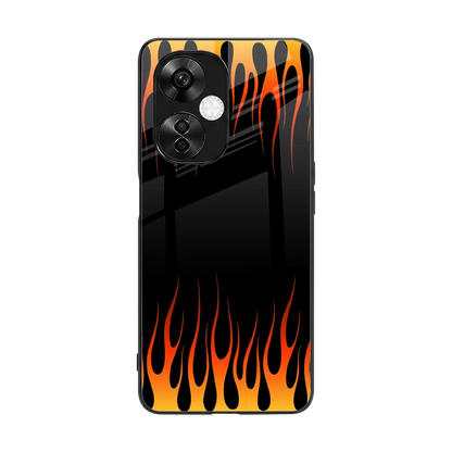 Flames Hot Red back phone cover | glass case for oneplus nord ce 3 lite