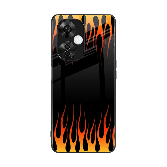 Flames Hot Red back phone cover | glass case for oneplus nord ce 3 lite