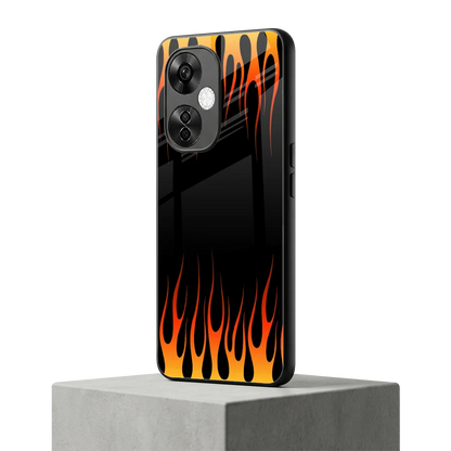 Flames Hot Red oneplus nord ce 3 lite mobile cover | shockproof glass phone case