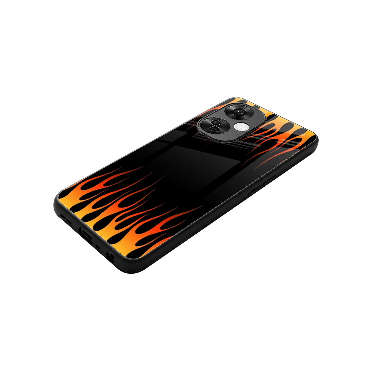 Flames Hot Red stylish phone case for oneplus nord ce 3 lite | glossy glass and slim fit