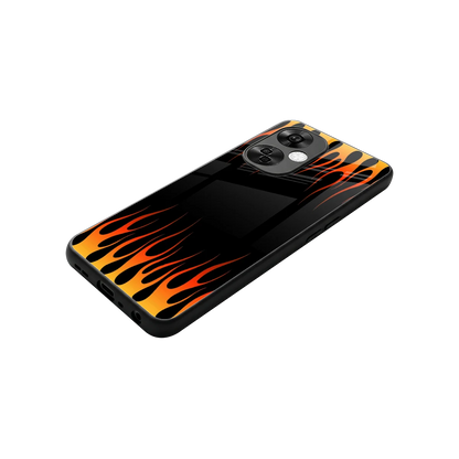 Flames Hot Red stylish phone case for oneplus nord ce 3 lite | glossy glass and slim fit