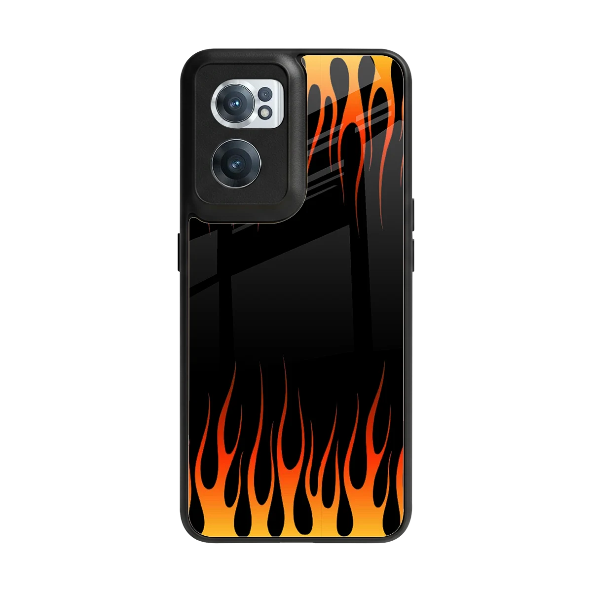 Flames Hot Red back phone cover | glass case for oneplus nord ce 2