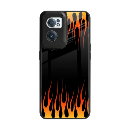 Flames Hot Red back phone cover | glass case for oneplus nord ce 2