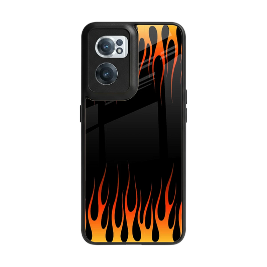 Flames Hot Red back phone cover | glass case for oneplus nord ce 2