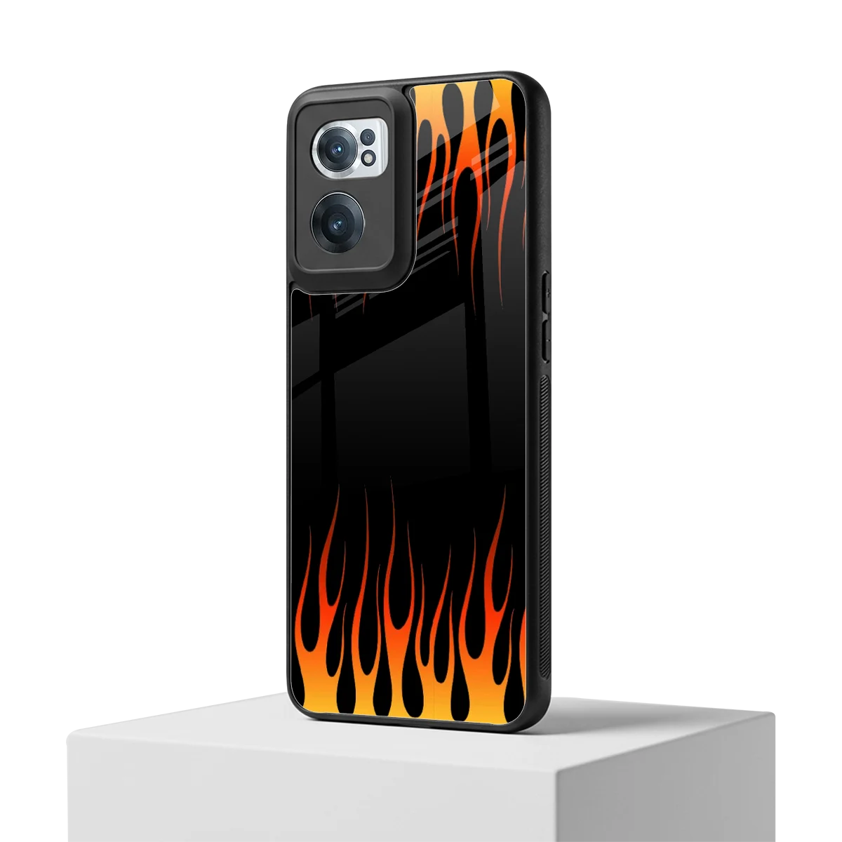 Flames Hot Red oneplus nord ce 2 mobile cover | shockproof glass phone case