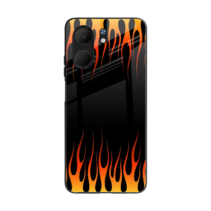 Flames Hot Red back phone cover | glass case for oppo a5x 5g