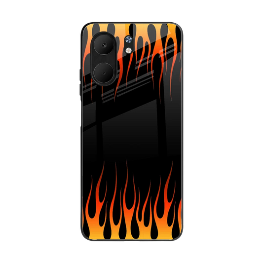 Flames Hot Red back phone cover | glass case for oppo a5x 5g