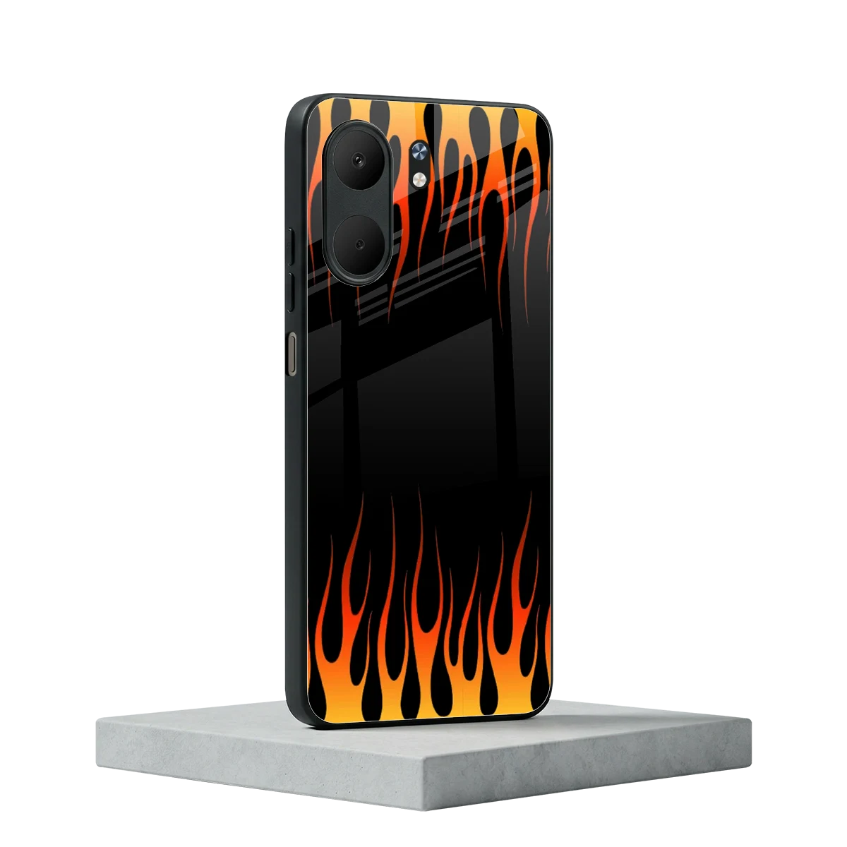 Flames Hot Red oppo a5x 5g mobile cover | shockproof glass phone case