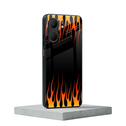 Flames Hot Red oppo a5x 5g mobile cover | shockproof glass phone case