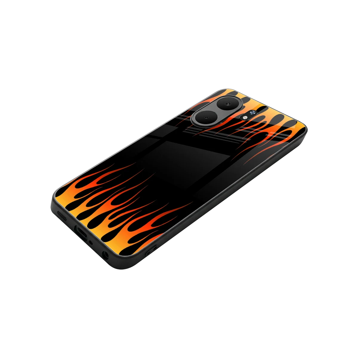 Flames Hot Red stylish phone case for oppo a5x 5g | glossy glass and slim fit
