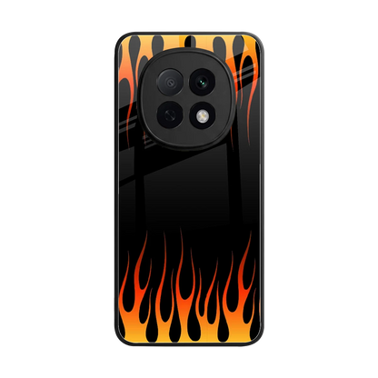 Flames Hot Red back phone cover | glass case for oppo f29 pro 5g